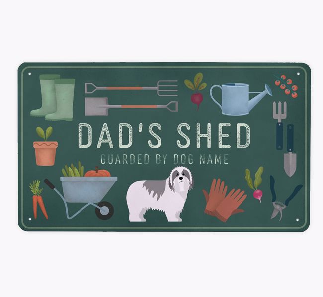 Dad's Shed: Personalized {breedFullName} Metal Garden Sign